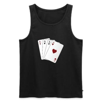 Playing Cards Ace - Men's Premium Organic Tank Top - black - Front - Michal (187cm)
