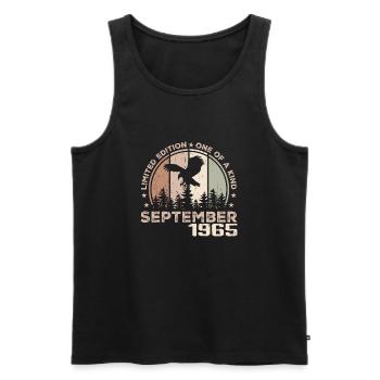 Incomparable since September 1965 59 Anniversary - Men's Premium Organic Tank Top - black - Front - Michal (187cm)