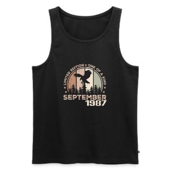 Unvergleichlich seit September 1987 37 Jubiläum - Männer Premium Bio Tank Top - Schwarz - Vorne - Michal (187cm)