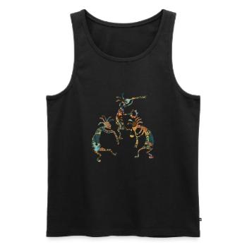 Native Americans - Kokopelli Musicans Trio 3 - Männer Premium Bio Tank Top - Schwarz - Vorne - AI Model Male 178 light (178cm)