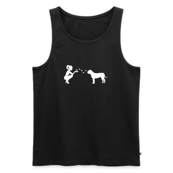 Boerboel mit Frau - Männer Premium Bio Tank Top - Schwarz - Vorne - Michal (187cm)