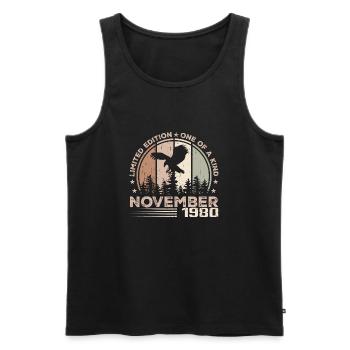 Unvergleichlich seit November 1980 44 Jubiläum - Männer Premium Bio Tank Top - Schwarz - Vorne - Michal (187cm)
