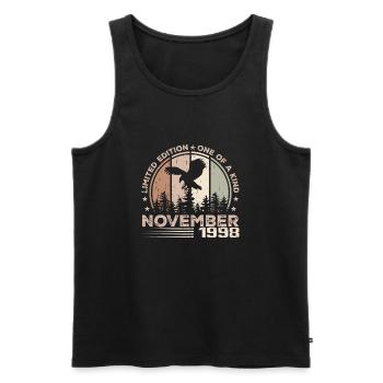 Unvergleichlich seit November 1998 26 Jubiläum - Männer Premium Bio Tank Top - Schwarz - Vorne - Michal (187cm)