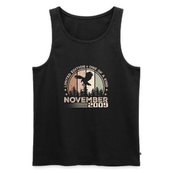 Unvergleichlich seit November 2009 15 Jubiläum - Männer Premium Bio Tank Top - Schwarz - Vorne - Michal (187cm)