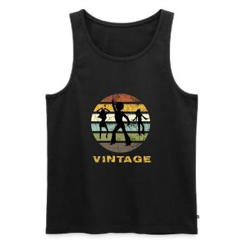 Vintage Retro Dancing Queen - Männer Premium Bio Tank Top - Schwarz - Vorne - AI Model Male 178 light (178cm)