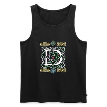 D - Männer Premium Bio Tank Top - Schwarz - Vorne - AI Model Male 178 light (178cm)