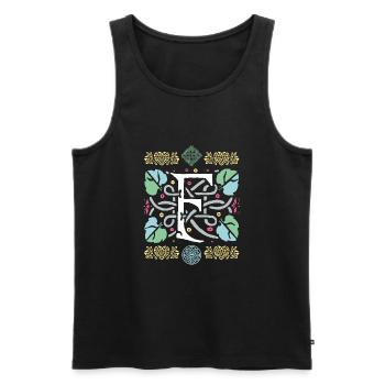F - Männer Premium Bio Tank Top - Schwarz - Vorne - AI Model Male 178 light (178cm)