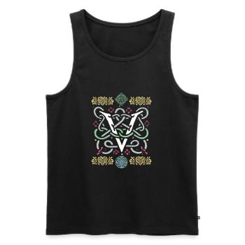 V - Männer Premium Bio Tank Top - Schwarz - Vorne - AI Model Male 178 light (178cm)