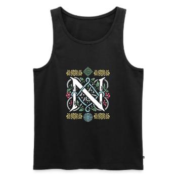 N - Männer Premium Bio Tank Top - Schwarz - Vorne - AI Model Male 178 light (178cm)