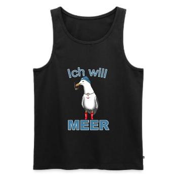 Kapitän Seefahrt Anker Meer - Ich will Meer! - Männer Premium Bio Tank Top - Schwarz - Vorne - AI Model Male 178 light (178cm)