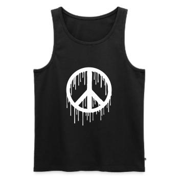 Trendy modern Graffiti style Peace - Men's Premium Organic Tank Top - black - Front - Michal (187cm)