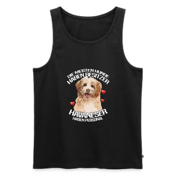 Havaneser haben Personal | Lustige Sprüche - Männer Premium Bio Tank Top - Schwarz - Vorne - Michal (187cm)