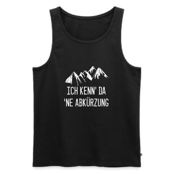 Ich kenn' da 'ne Abkürzung - Männer Premium Bio Tank Top - Schwarz - Vorne - Michal (187cm)