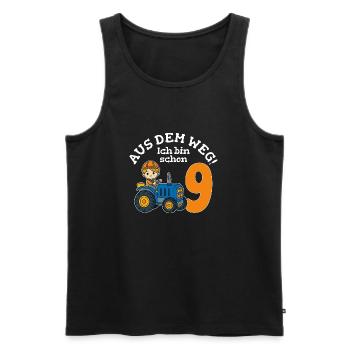 9. Geburtstag Traktor Junge - Männer Premium Bio Tank Top - Schwarz - Vorne - Michal (187cm)