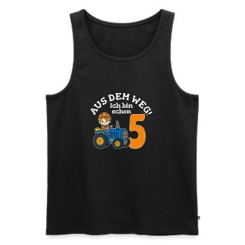 5. Geburtstag Traktor Junge - Männer Premium Bio Tank Top - Schwarz - Vorne - Michal (187cm)