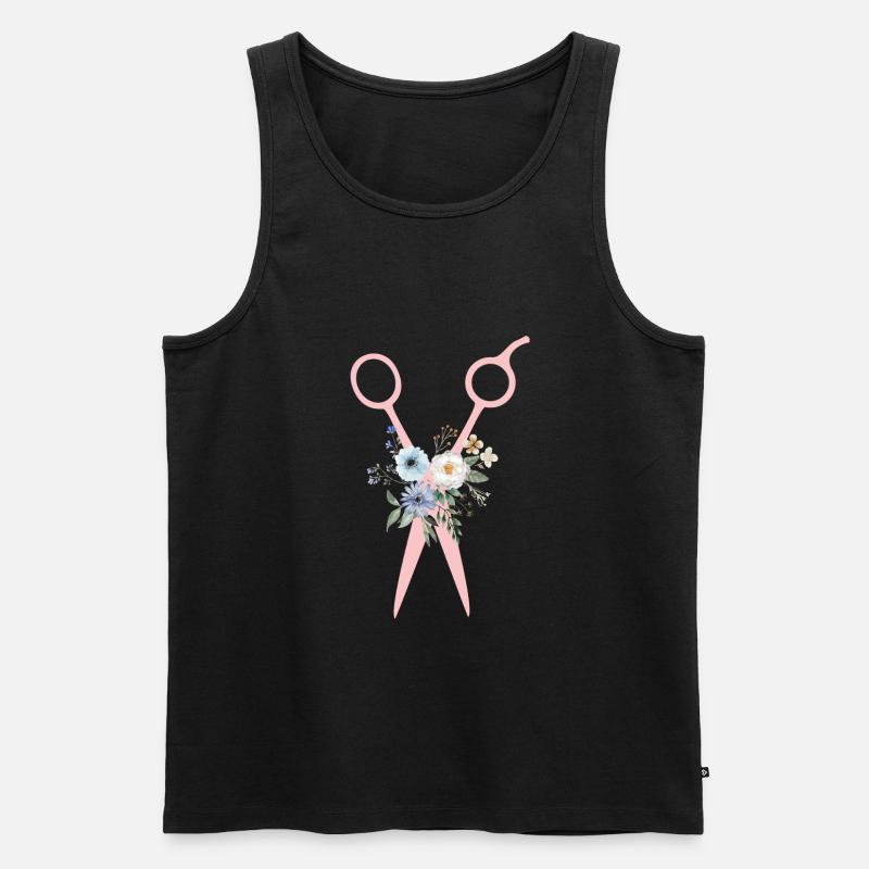 Scherenblumen - Männer Premium Bio Tank Top - Schwarz