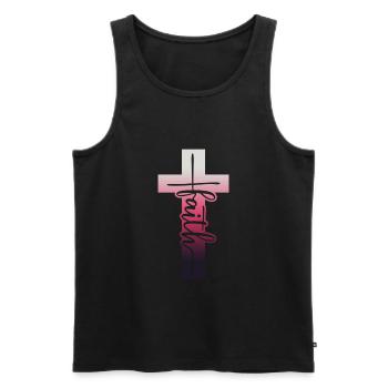 Glaube - Männer Premium Bio Tank Top - Schwarz - Vorne - AI Model Male 178 light (178cm)