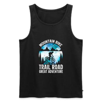 Mountainbike - Männer Premium Bio Tank Top - Schwarz - Vorne - Michal (187cm)