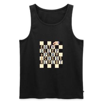 EAT SLEEP PLAY CHESS REPEAT - Chess Player - Men's Premium Organic Tank Top - black - Front - Michal (187cm)