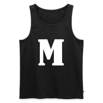 M - Männer Premium Bio Tank Top - Schwarz - Vorne - AI Model Male 178 light (178cm)