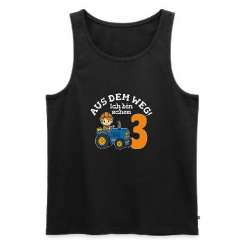 3. Geburtstag Traktor Junge - Männer Premium Bio Tank Top - Schwarz - Vorne - Michal (187cm)