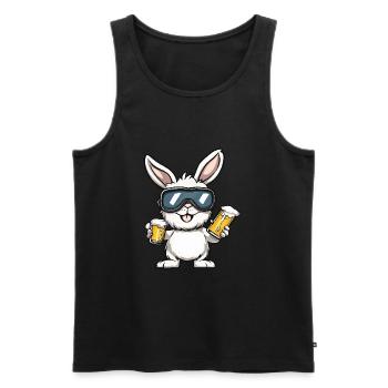 Bière après-ski Hase - Débardeur bio Premium Homme - noir - Devant - Michal (187cm)