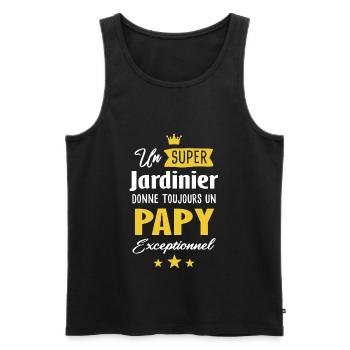 Jardinier papy cadeau drôle jardin papi jardinage - Débardeur bio Premium Homme - noir - Devant - Michal (187cm)
