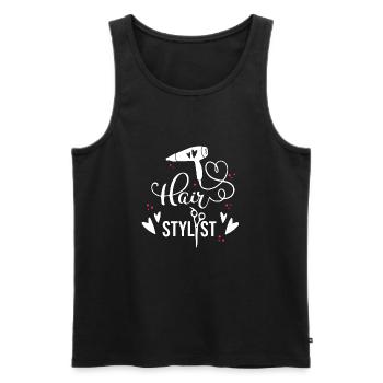 Hair stylist - Men's Premium Organic Tank Top - black - Front - AI Model Male 178 light (178cm)
