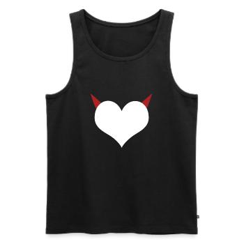 Herz Teufel Devil I love - Männer Premium Bio Tank Top - Schwarz - Vorne - AI Model Male 178 light (178cm)