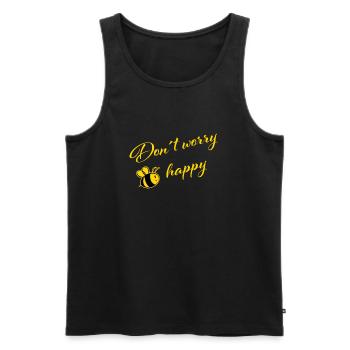 Don´t worry Bee happy - Männer Premium Bio Tank Top - Schwarz - Vorne - AI Model Male 178 light (178cm)