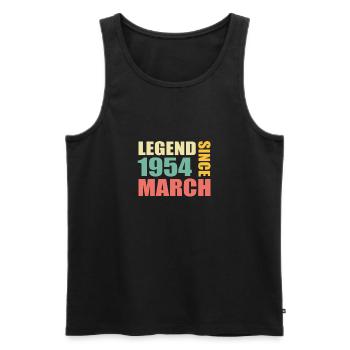 69th birthday March Born 1954 Gift idea - Men's Premium Organic Tank Top - black - Front - Michal (187cm)