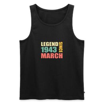 80. Geburtstag März Jahrgang 1943 Geschenkidee - Männer Premium Bio Tank Top - Schwarz - Vorne - Michal (187cm)