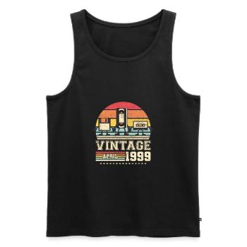 24. Geburtstag April Jahrgang 1999 Geschenkidee - Männer Premium Bio Tank Top - Schwarz - Vorne - Michal (187cm)