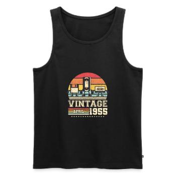 68. Geburtstag April Jahrgang 1955 Geschenkidee - Männer Premium Bio Tank Top - Schwarz - Vorne - AI Model Male 178 light (178cm)