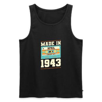 80. Geburtstag April Jahrgang 1943 Geschenkidee - Männer Premium Bio Tank Top - Schwarz - Vorne - Michal (187cm)