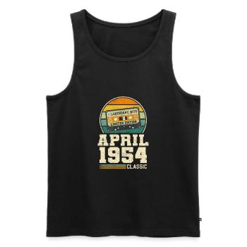 69th birthday April Born 1954 Gift idea - Men's Premium Organic Tank Top - black - Front - Michal (187cm)