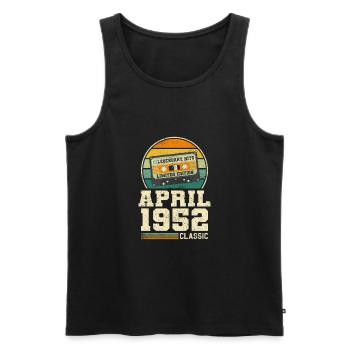 71. Geburtstag April Jahrgang 1952 Geschenkidee - Männer Premium Bio Tank Top - Schwarz - Vorne - Michal (187cm)