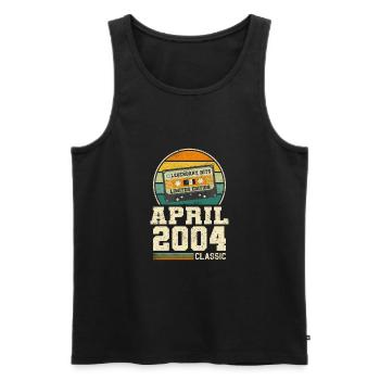 19th birthday April Born 2004 Gift idea - Men's Premium Organic Tank Top - black - Front - AI Model Male 178 light (178cm)