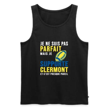 Rugby humour rugby clermont - Débardeur bio Premium Homme - noir - Devant - AI Model Male 178 light (178cm)