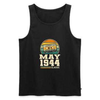 79. Geburtstag Mai Jahrgang 1944 Geschenkidee - Männer Premium Bio Tank Top - Schwarz - Vorne - Michal (187cm)