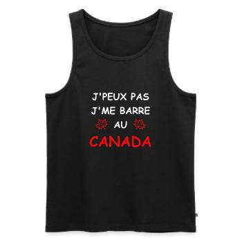 J'peux pas j'me barre au canada - Débardeur bio Premium Homme - noir - Devant - Michal (187cm)
