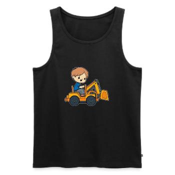 Junge mit Bagger - Männer Premium Bio Tank Top - Schwarz - Vorne - AI Model Male 178 light (178cm)
