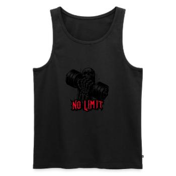 Haltère de musculation No Limit Hard Workout - Débardeur bio Premium Homme - noir - Devant - Michal (187cm)