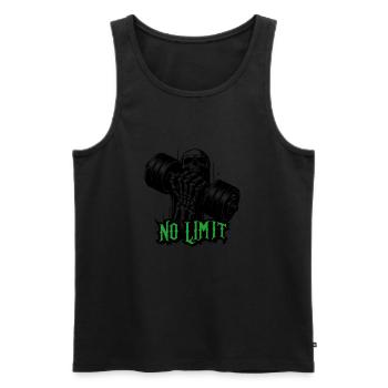 Haltère de musculation No Limit Hard Workout - Débardeur bio Premium Homme - noir - Devant - Michal (187cm)