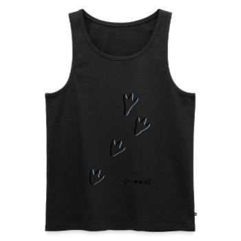 T-Rex Trittsiegel und Fährte - Männer Premium Bio Tank Top - Schwarz - Vorne - Michal (187cm)