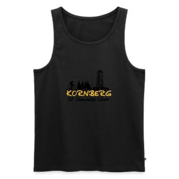 Kornberg un sommet des 12 dans les montagnes du Fichtel - Débardeur bio Premium Homme - noir - Devant - AI Model Male 178 light (178cm)