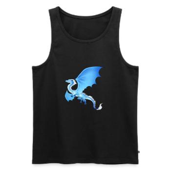 Wasserdrache, blau Dragon - Männer Premium Bio Tank Top - Schwarz - Vorne - AI Model Male 178 light (178cm)