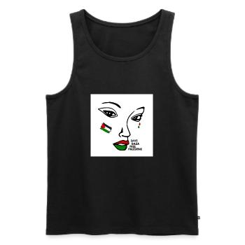Free palestine women - Men's Premium Organic Tank Top - black - Front - AI Model Male 178 light (178cm)