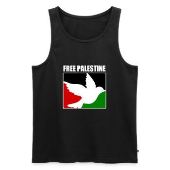 Free palestine - Débardeur bio Premium Homme - noir - Devant - Michal (187cm)