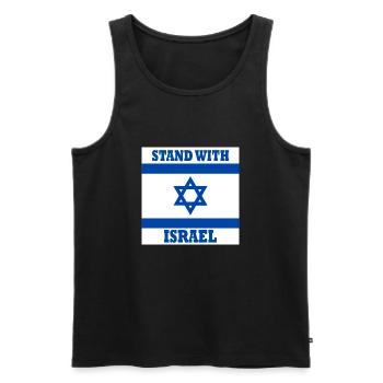 Stand with israel - Men's Premium Organic Tank Top - black - Front - AI Model Male 178 light (178cm)